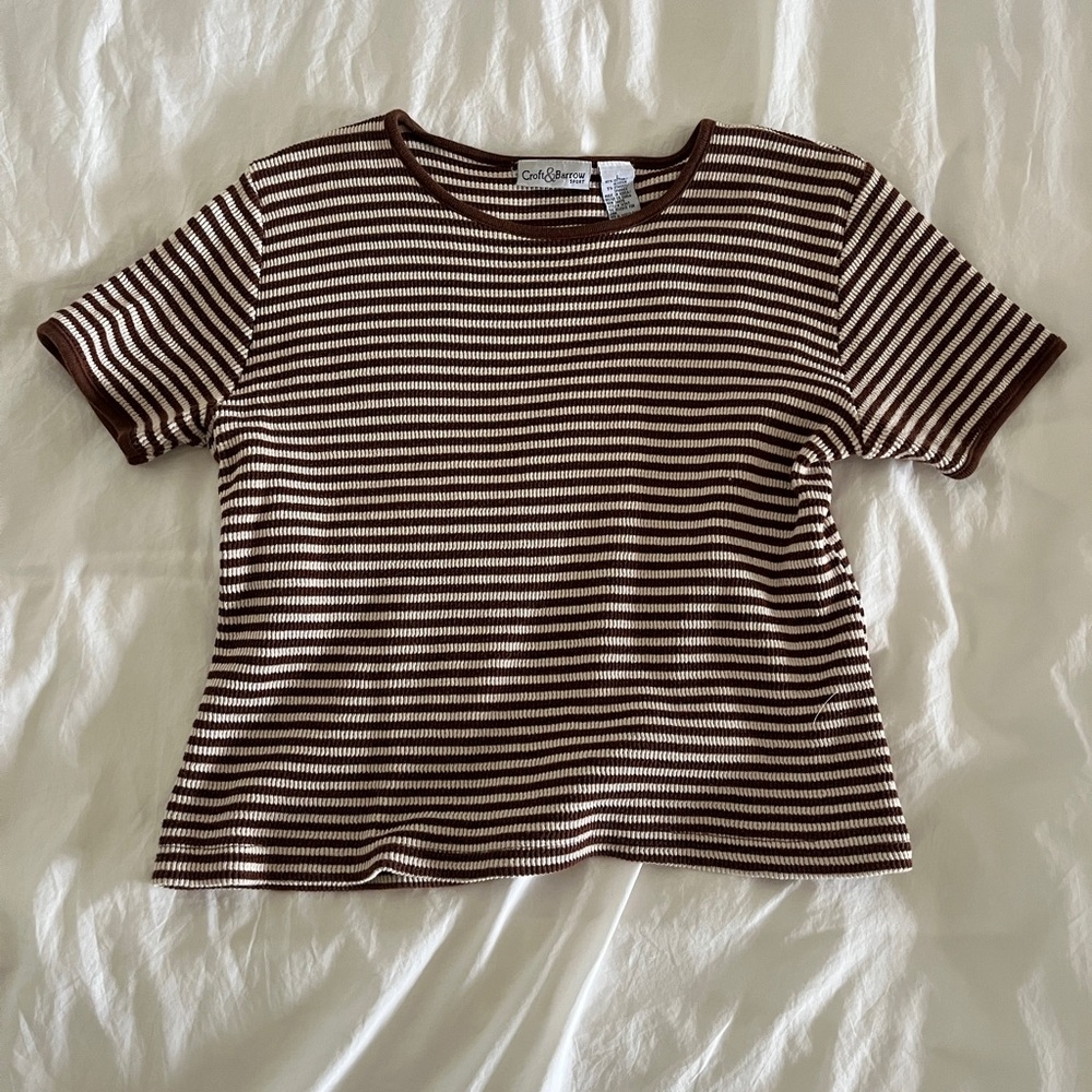 Vintage striped crop tee